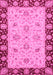 Machine Washable Abstract Pink Modern Rug, wshabs3561pnk