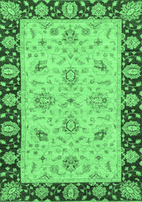 Abstract Emerald Green Modern Rug, abs3561emgrn