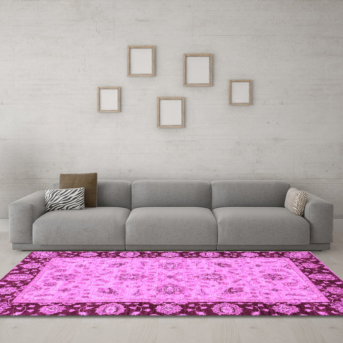 Machine Washable Abstract Purple Modern Area Rugs in a Living Room, wshabs3561pur