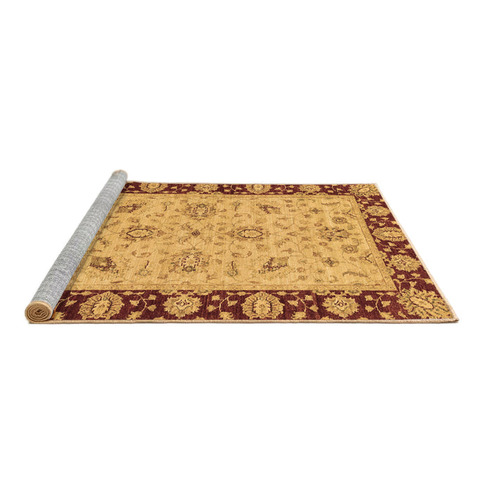 Sideview of Machine Washable Abstract Brown Modern Rug, wshabs3561brn