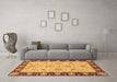 Machine Washable Abstract Brown Modern Rug in a Living Room,, wshabs3561brn