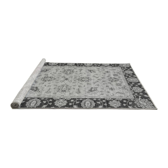 Sideview of Machine Washable Abstract Gray Modern Rug, wshabs3561gry