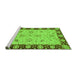 Sideview of Machine Washable Abstract Green Modern Area Rugs, wshabs3561grn