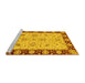 Sideview of Machine Washable Abstract Yellow Modern Rug, wshabs3561yw