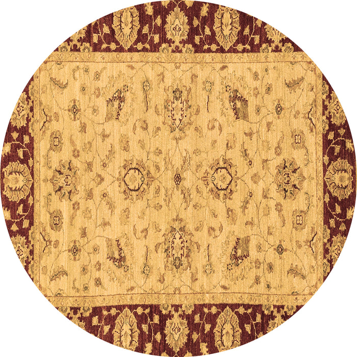 Round Abstract Brown Modern Rug, abs3561brn