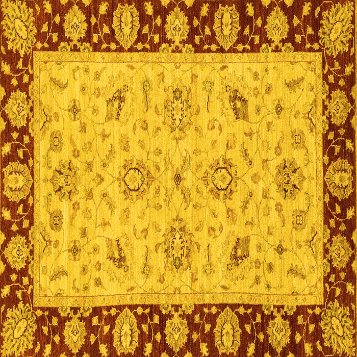 Square Abstract Yellow Modern Rug, abs3561yw