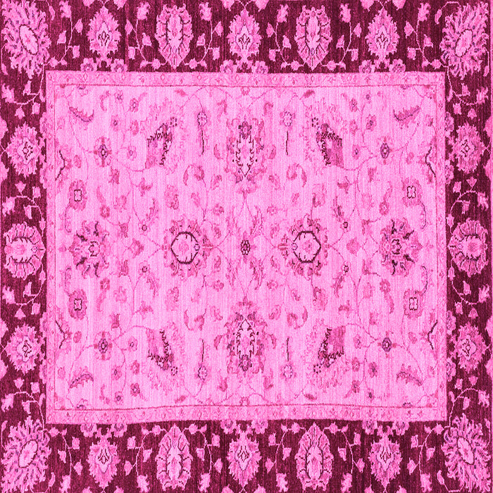 Square Machine Washable Abstract Pink Modern Rug, wshabs3561pnk