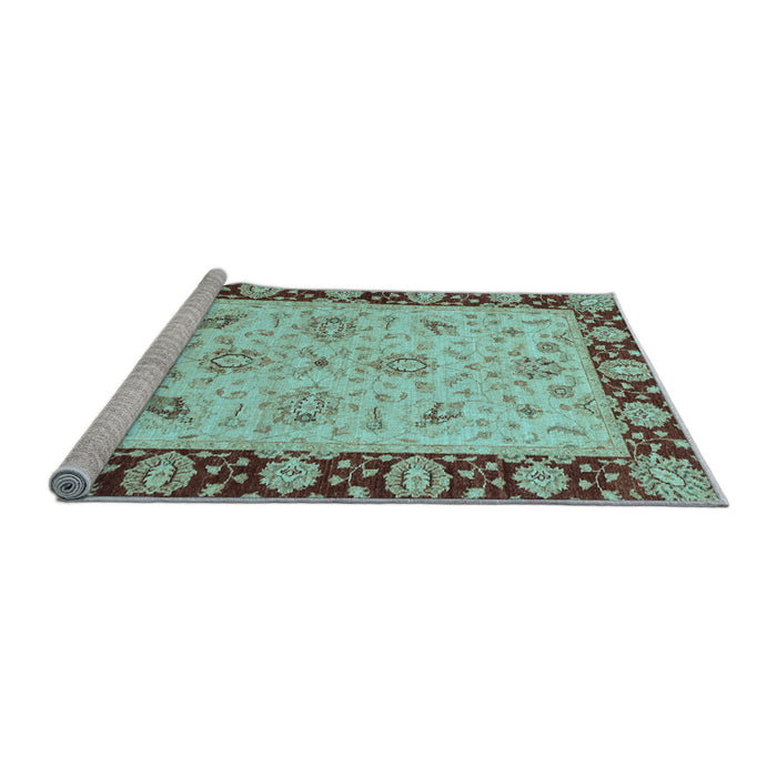 Sideview of Machine Washable Abstract Light Blue Modern Rug, wshabs3561lblu