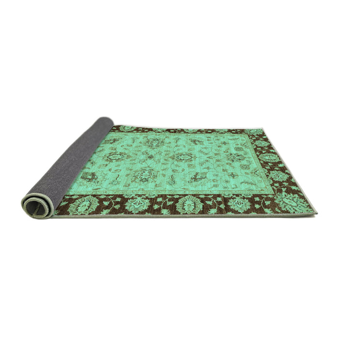 Sideview of Abstract Turquoise Modern Rug, abs3561turq