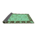 Sideview of Abstract Turquoise Modern Rug, abs3561turq