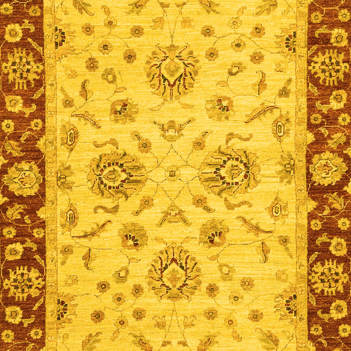 Machine Washable Oriental Yellow Traditional Rug, wshabs3562yw