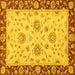 Square Oriental Yellow Traditional Rug, abs3562yw