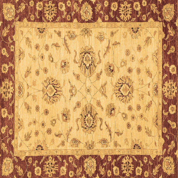 Square Oriental Brown Traditional Rug, abs3562brn