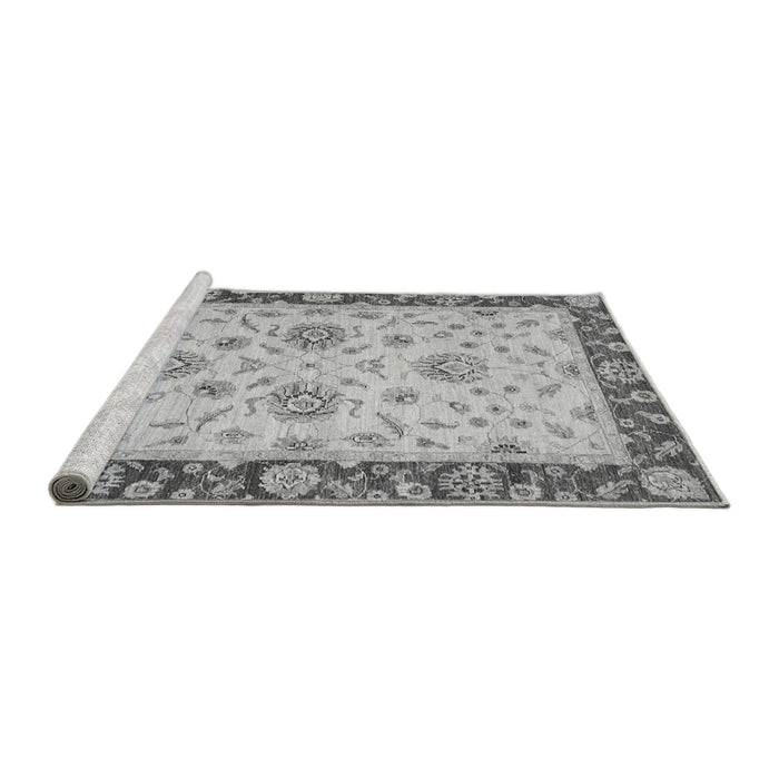 Sideview of Machine Washable Oriental Gray Traditional Rug, wshabs3562gry