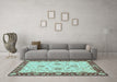 Machine Washable Oriental Light Blue Traditional Rug in a Living Room, wshabs3562lblu