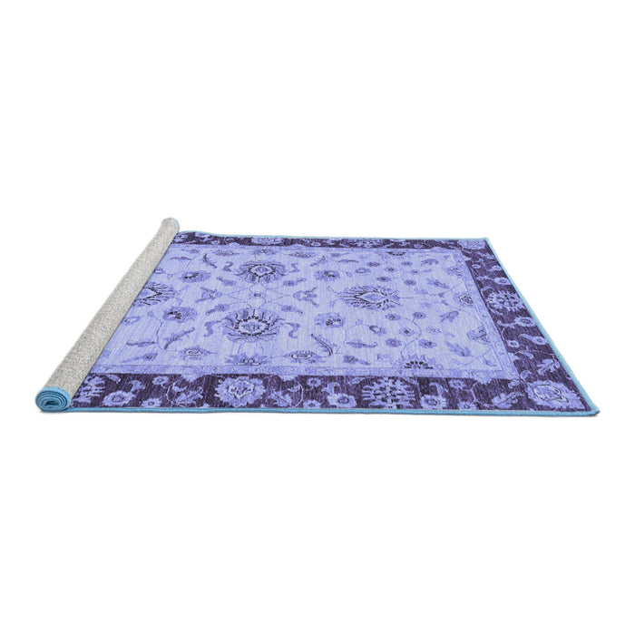 Sideview of Machine Washable Oriental Blue Traditional Rug, wshabs3562blu