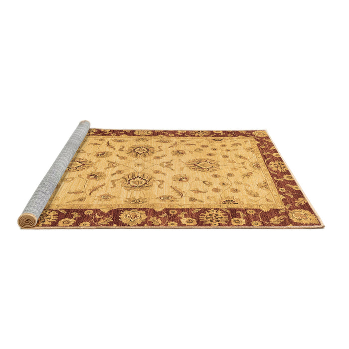 Sideview of Machine Washable Oriental Brown Traditional Rug, wshabs3562brn