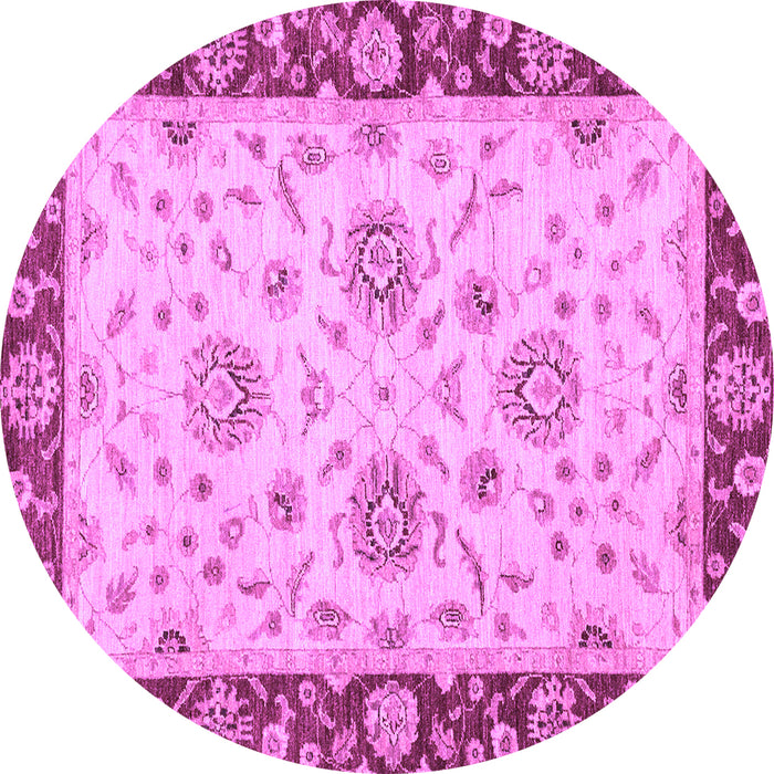 Round Oriental Purple Traditional Rug, abs3562pur