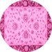 Round Oriental Pink Traditional Rug, abs3562pnk