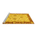 Sideview of Machine Washable Oriental Yellow Traditional Rug, wshabs3562yw