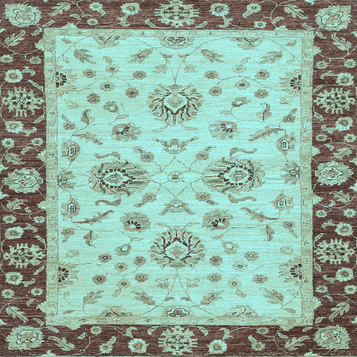 Square Oriental Light Blue Traditional Rug, abs3562lblu