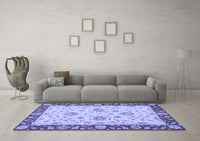 Machine Washable Oriental Blue Traditional Rug, wshabs3562blu