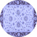 Round Oriental Blue Traditional Rug, abs3562blu