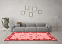 Machine Washable Oriental Red Traditional Rug, wshabs3562red