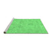 Sideview of Machine Washable Abstract Emerald Green Modern Area Rugs, wshabs3563emgrn