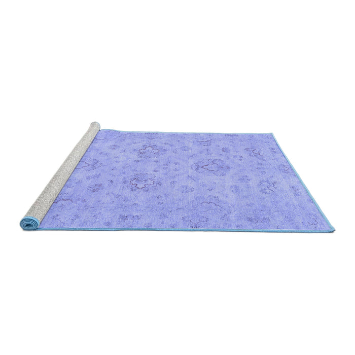 Sideview of Machine Washable Abstract Blue Modern Rug, wshabs3563blu
