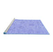 Sideview of Machine Washable Abstract Blue Modern Rug, wshabs3563blu