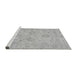 Sideview of Machine Washable Abstract Gray Modern Rug, wshabs3563gry