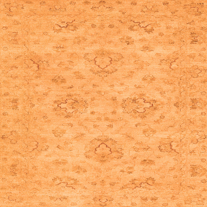 Square Machine Washable Abstract Orange Modern Area Rugs, wshabs3563org