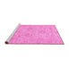 Sideview of Machine Washable Abstract Pink Modern Rug, wshabs3563pnk