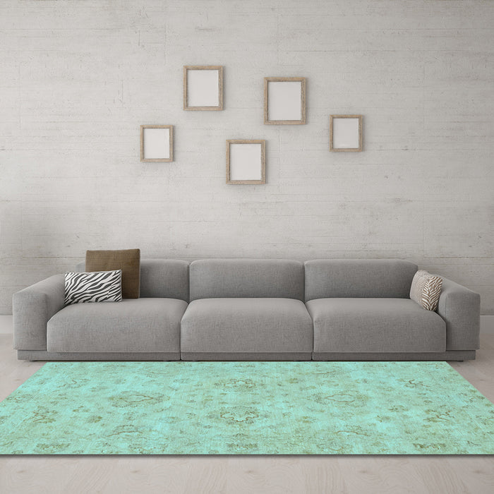 Machine Washable Abstract Light Blue Modern Rug in a Living Room, wshabs3563lblu