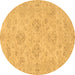 Round Abstract Brown Modern Rug, abs3563brn