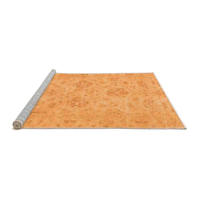 Sideview of Machine Washable Abstract Orange Modern Area Rugs, wshabs3563org