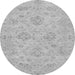 Round Machine Washable Abstract Gray Modern Rug, wshabs3563gry