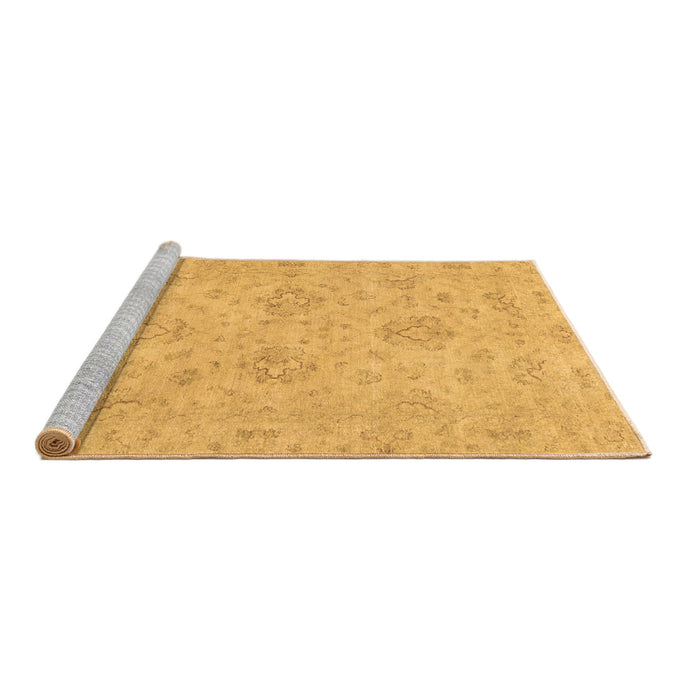 Sideview of Machine Washable Abstract Brown Modern Rug, wshabs3563brn