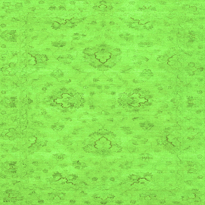 Square Machine Washable Abstract Green Modern Area Rugs, wshabs3563grn