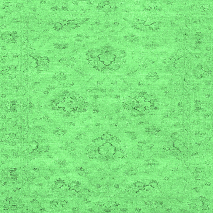 Square Machine Washable Abstract Emerald Green Modern Area Rugs, wshabs3563emgrn