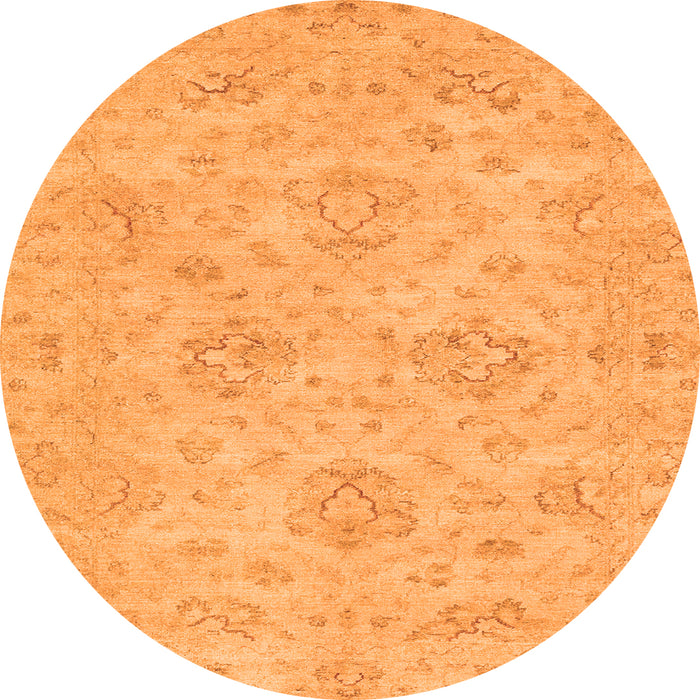 Round Abstract Orange Modern Rug, abs3563org