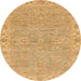 Round Abstract Orange Modern Rug, abs3564