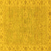 Square Machine Washable Abstract Yellow Modern Rug, wshabs3564yw