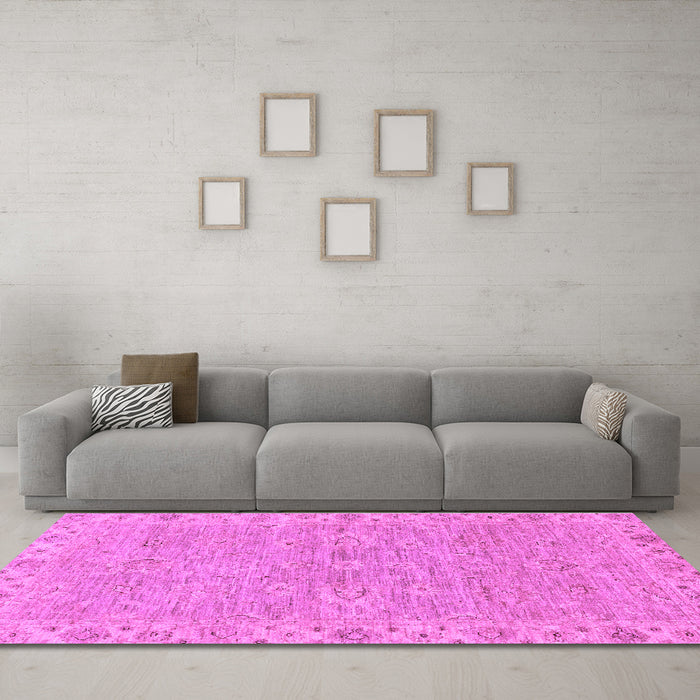 Machine Washable Abstract Purple Modern Area Rugs in a Living Room, wshabs3564pur
