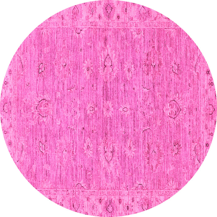 Round Abstract Pink Modern Rug, abs3564pnk