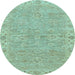 Round Machine Washable Abstract Light Blue Modern Rug, wshabs3564lblu