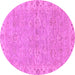 Round Abstract Purple Modern Rug, abs3564pur