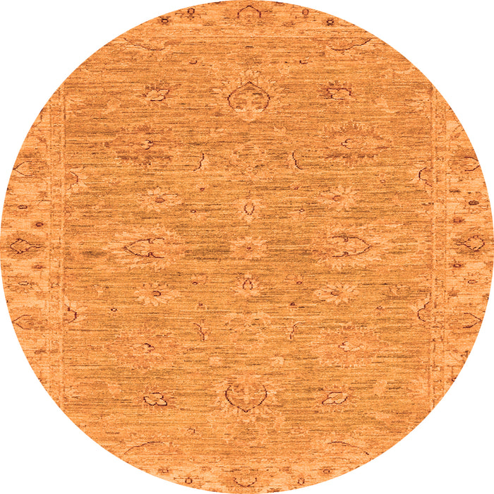 Round Abstract Orange Modern Rug, abs3564org
