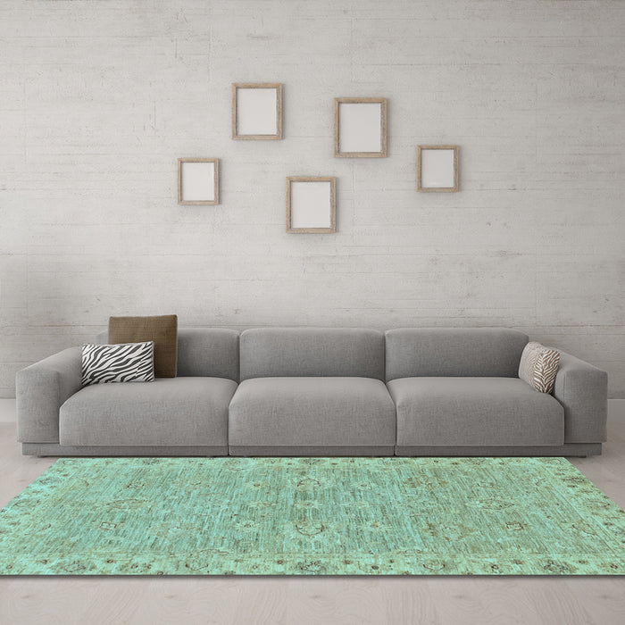 Machine Washable Abstract Light Blue Modern Rug in a Living Room, wshabs3564lblu
